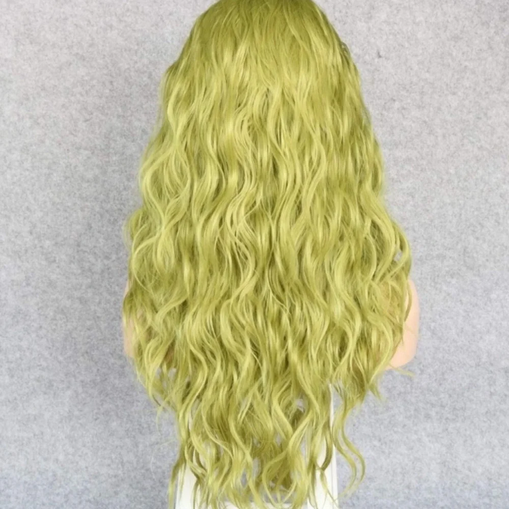 22 Light Green Natural Wavy Wig NEW